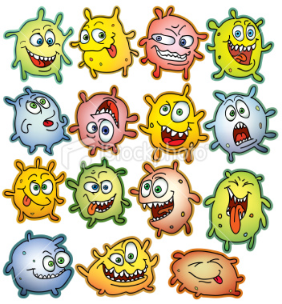 cartoon of friendly germs